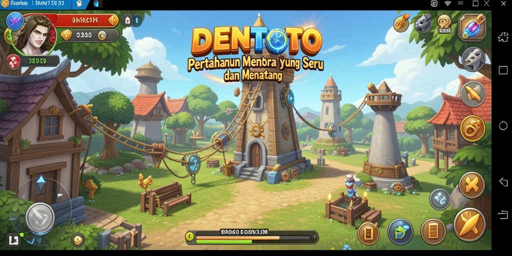 Screenshot DENTOTO menunjukkan aksi seru dalam permainan Tower Defense.