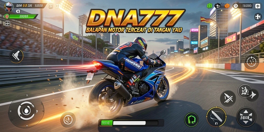 Tampilan gameplay menegangkan saat balapan motor di <strong>DNA777</strong>.