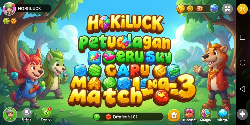 Tampilan screenshot HOKILUCK menunjukkan gameplay Match-3 yang menarik.