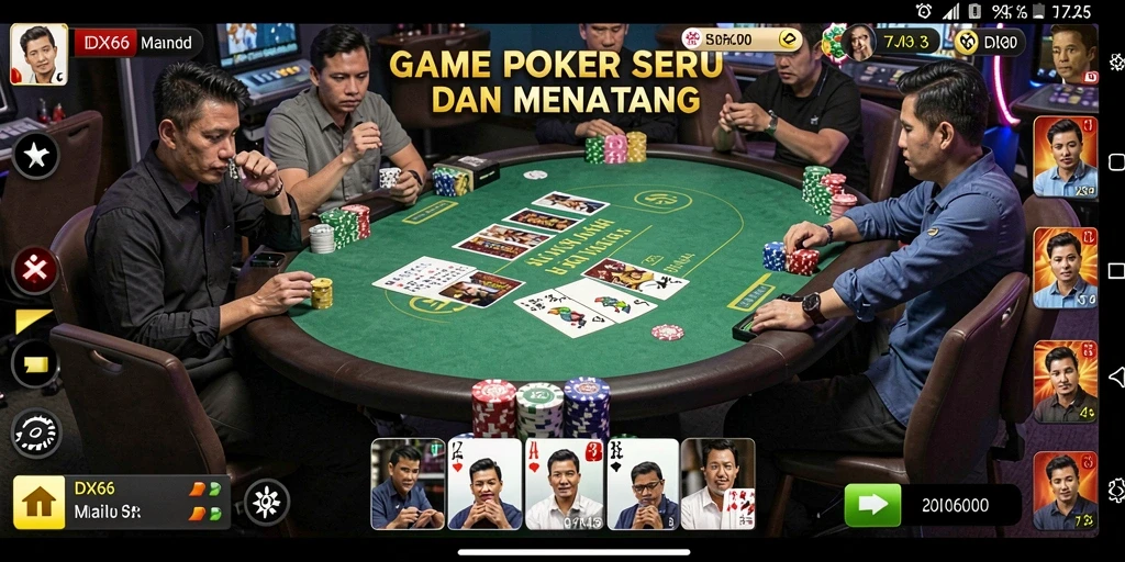 Tampilan gameplay Poker yang menarik di IDX66.