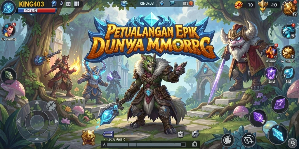 Tampilan gameplay KING403 yang mendebarkan dalam dunia MMORPG yang luas.