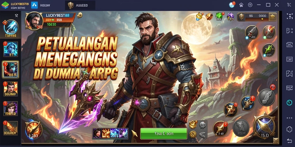 Gameplay LUCKYBEST88 dengan aksi dan petualangan seru.