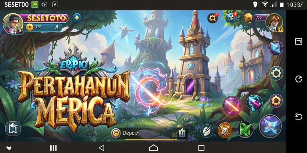 Tampilan gameplay Tower Defense SESETOTO yang menarik dan strategis.