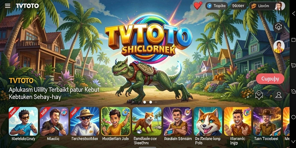 Tampilan utama TVTOTO yang menampilkan fitur-fitur Utility.