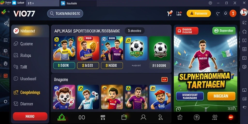 Tangkapan layar gameplay VIO77 menampilkan suasana taruhan olahraga yang menegangkan.