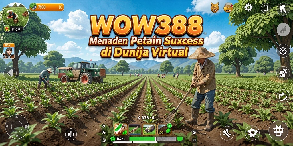 Tampilan gameplay WOW388 dengan aktivitas bertani yang seru dan mendebarkan.